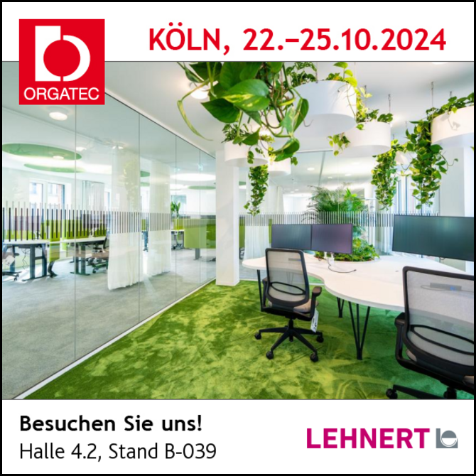 Besuchen Sie Lehnert auf der Orgatec.